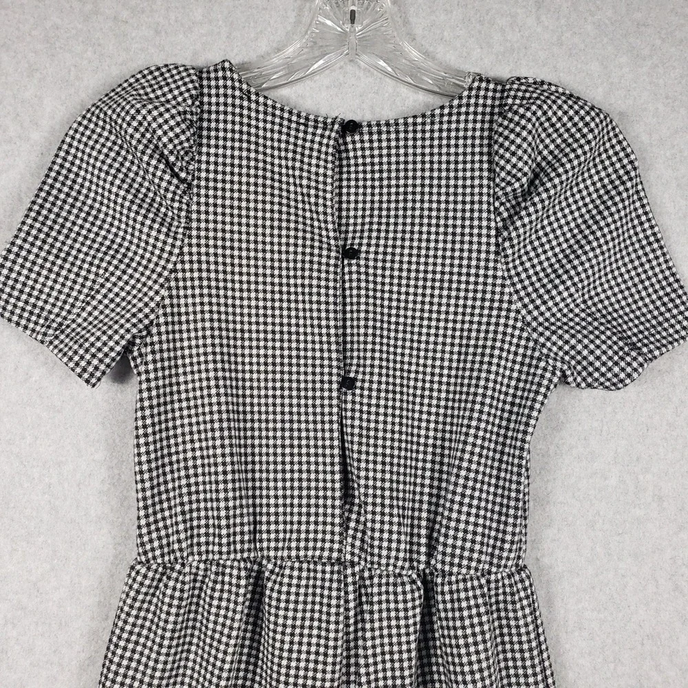 Zara Girls‎ Jumpsuit Houndstooth Wide Leg Size 11-12 Black White Puff Sleeve EUC